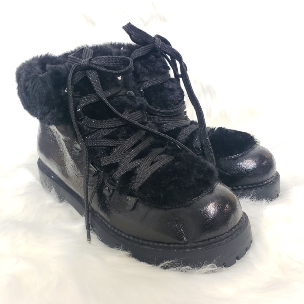 Circus by Sam Edelman Kilbourn Round Toe Ankle Boots Metallic Black Size 8